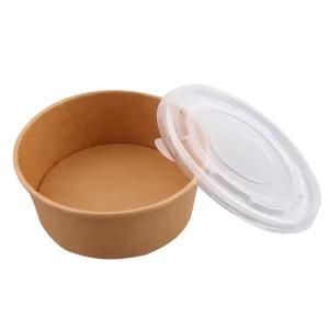 Eco-Friendly Custom Logo Kraft Paper Bowls Recyclable Disposable Takeout