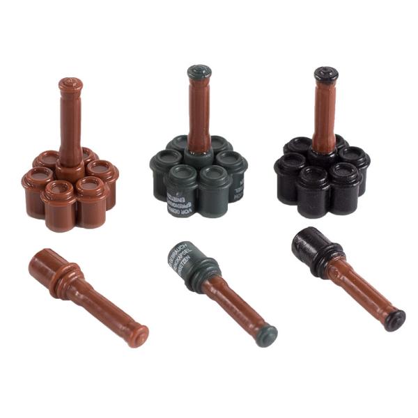 100pcs WW2 military series German Soviet British Soldier bricks rifle grenade