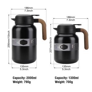 1300ml 2000ml Double Wall Stainless Steel Vacuum Insulated Coffee Carafe Thermos