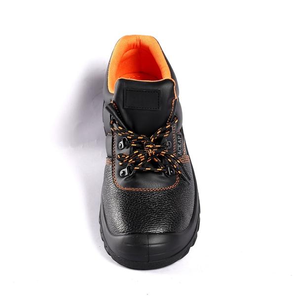 Black Leather Ultimate Protection Support Sport Safety Shoes Comfortable Lace Up PU Sole