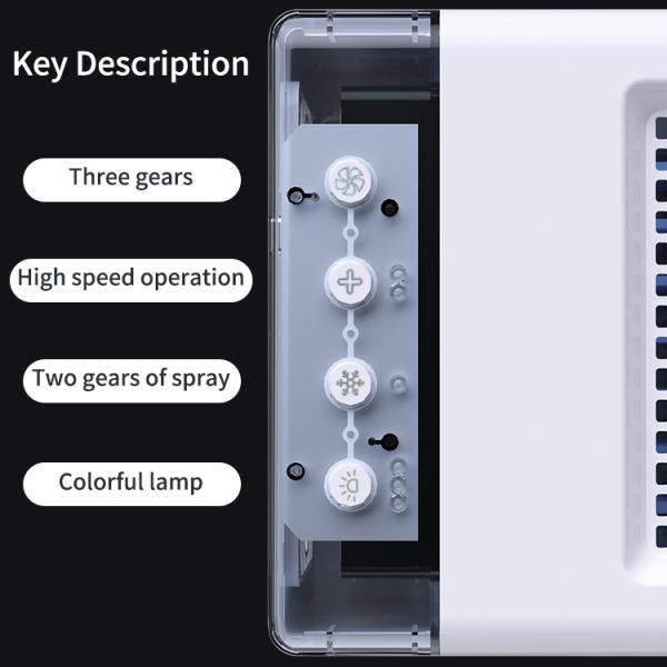 Desktop Mini Air Cooler 870g ABS Material Dual Spray USB Charging Plug-in Dual Purpose