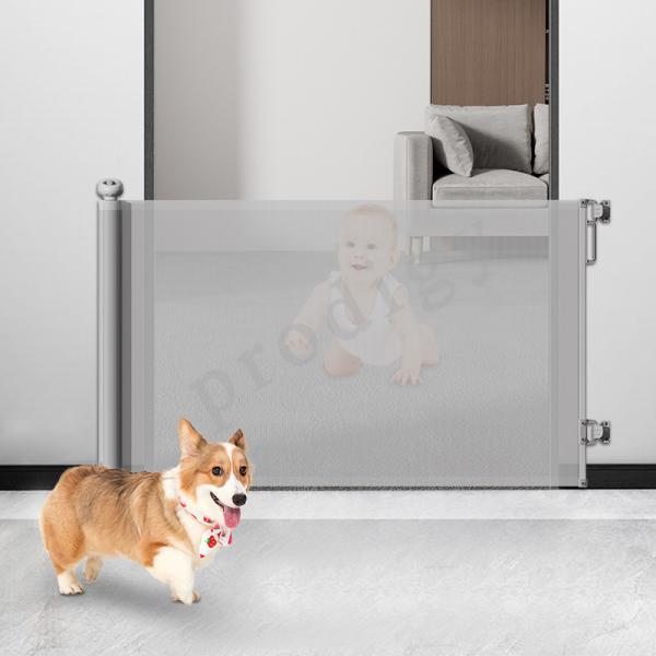 Buy Punch Free Mesh Retractable Dog Gate For Outdoor Indoor Hallways Deck at wholesale prices