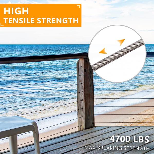 1000fts Length High Strength 304 316 Stainless Steel Wire Rope Steel Cable Grade Carton Steel