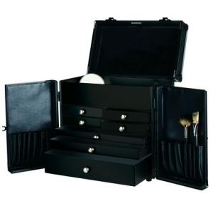 Cosmetics Storage Black Vanity Case Sturdy Design With Customized Logo And Size
