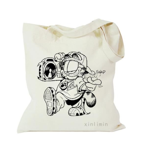 Customized Color Eco-friendly Cartoon Fashion Printed Tote Bag for Women's Shopping