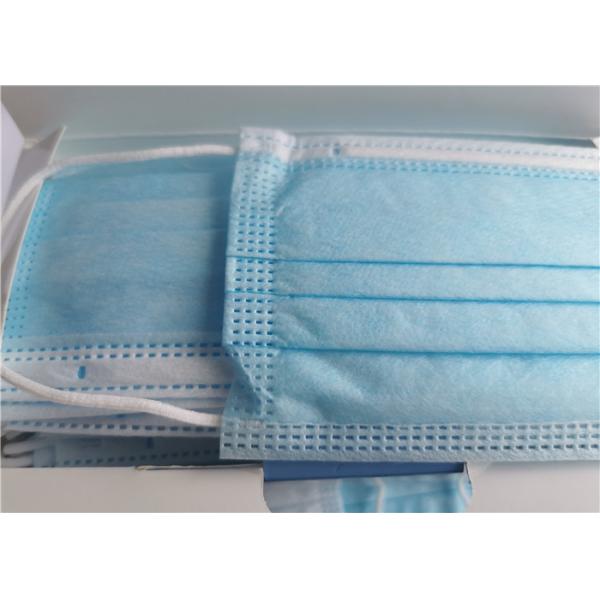 Blue Colur 3 Ply Non Woven Face Mask , Anti Pollution Earloop Medical Mask