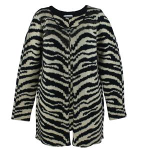 Zebra Striped Print Ladies Casual Cardigans Long Sleeve Sweater Gauge