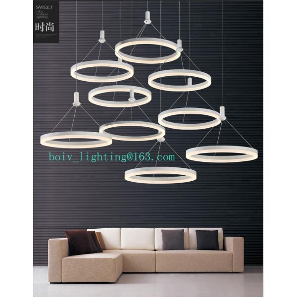 LED Pendant Lightings Flower Shape Round Acrylic Aluminium 60w Black