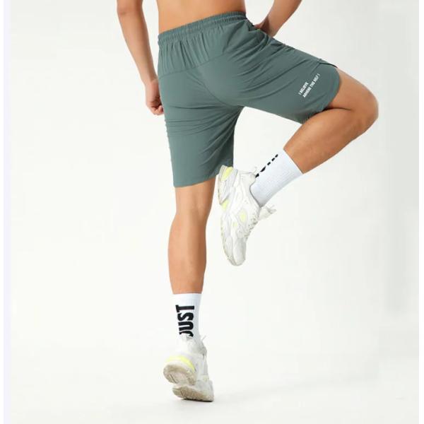 Men's spring and summer sports casual trend all-in-one solid color simple personality print breathable training shorts