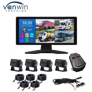AI Car DVR System BSD Alarm 360° 4CH 10.36 Inch Monitor With Recorder for Truck