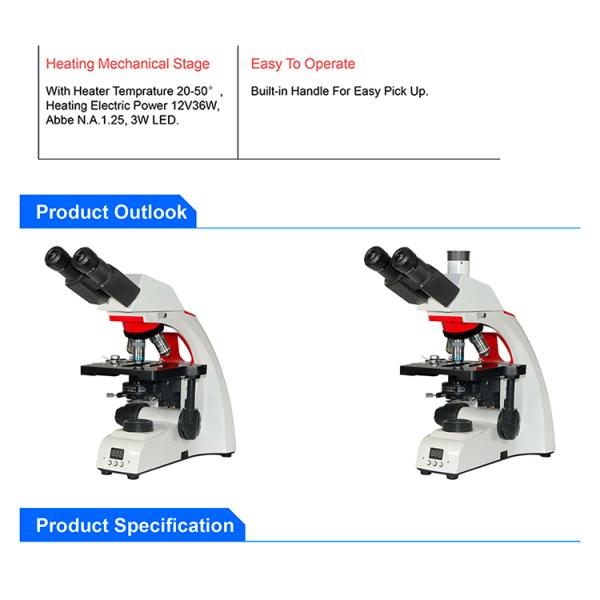 A12.0806 OPTO EDU Heating Stage Biological Microscope 195 Plan Achromatic Objective
