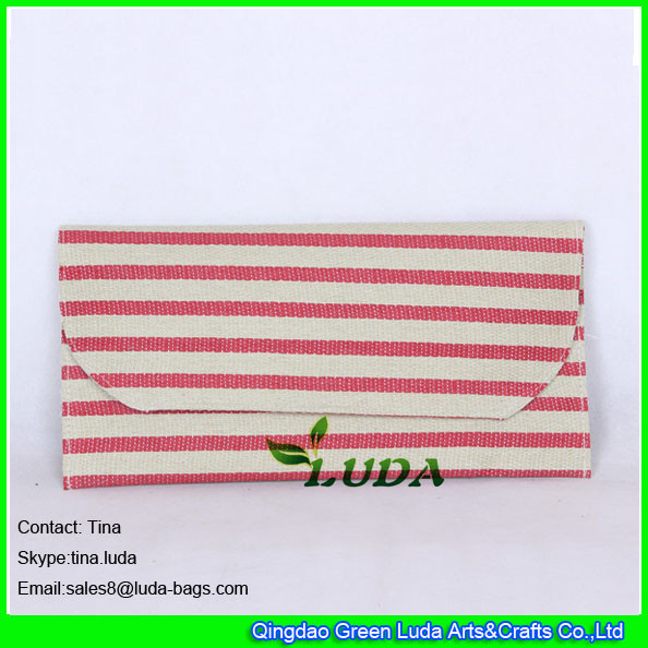 Buy LUDA Striped lady cheap purses fashion evening paper straw clutches at wholesale prices