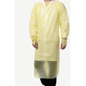 35-60G Polyethylene Disposable Isolation Gowns Yellow 110x193CM Gowns With Open