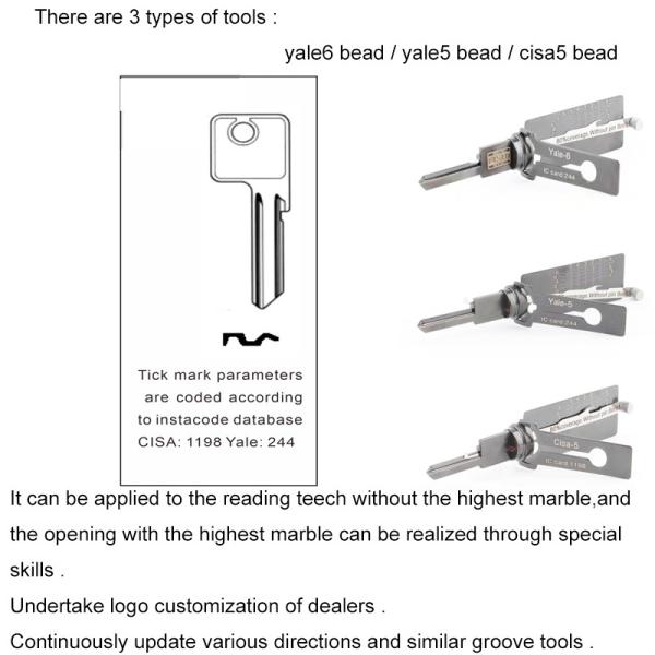 training locksmith tools kit Lishi Tools Yale-5 Yale-6 cisa-5 lock picking 2-IN-1 Pick
