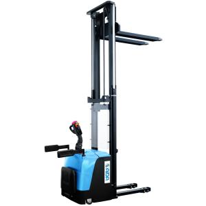 Solid Tire Electric Stacker Forklift 5000mm Hight Stand On Type forklift