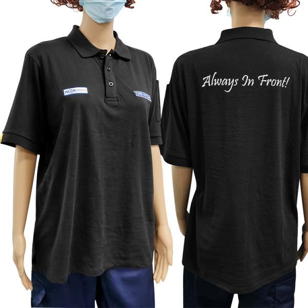 Buy Unisex Cotton Carbon Fiber Lapel ESD Anti Static T Shirt at wholesale prices