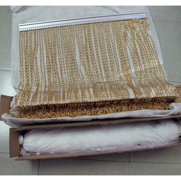 Gold Color Chain Link Curtain Anodized Aluminum Decoration For Doors