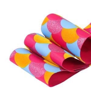 Durable Polyester Grosgrain Ribbon , Fancy Style Logo Printed Ribbon