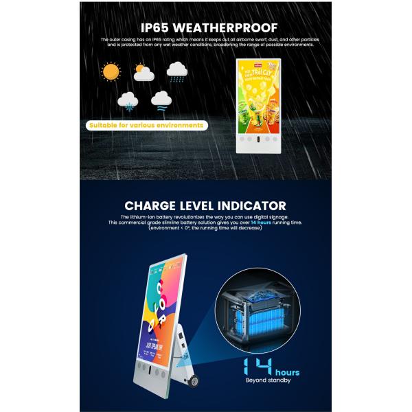 43 inch Outdoor Digital Signage Portable and Battery Powered for Effective Advertising Solutions