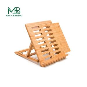 Rectangle Shaped Bamboo Stand for Books Tablets and Phones Multifunctional
