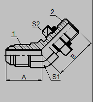 Hydraulic JIC Male SAE Elbow 45 Degree Flare Fittings , Bulkhead Fjic Adapter Fittings