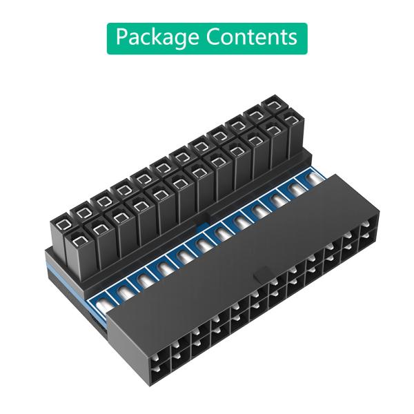 ATX 24Pin 90 Degree 24 Pin To 24pin Power Plug Adapter Mainboard Motherboard Power Connectors Modular For Power Supply