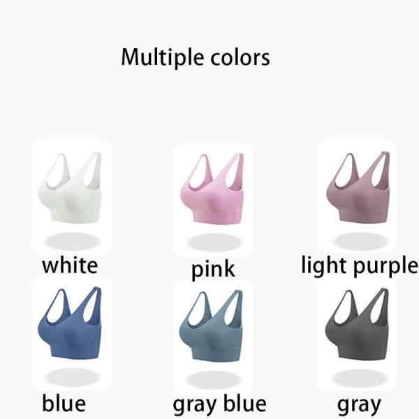 Nylon Spandex Deep V Neck Sports Bra Gathered Skin Friendly