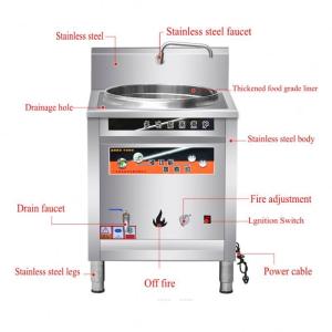 Stainless Steel Industrial Boiling Pot Kitchen Cooking Pot With Mixer