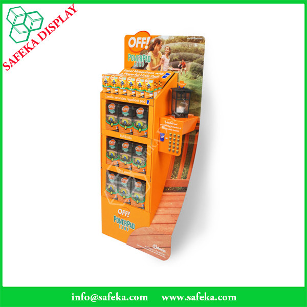 Funko shape pop custom retail packaging display template paper store stand Promotion cardboard shelf stand for floating