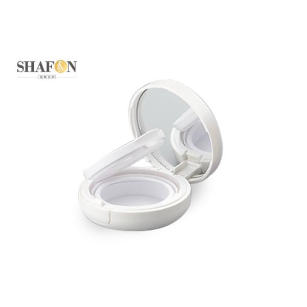 White ABS Cc Cushion Compact , Cheek Blusher Empty Cushion Case Packaging