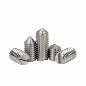 China Precision Endless Machine Meter Stop Screw Slotted Tip Set Screw Cut Slotted Positioning Screw on sale