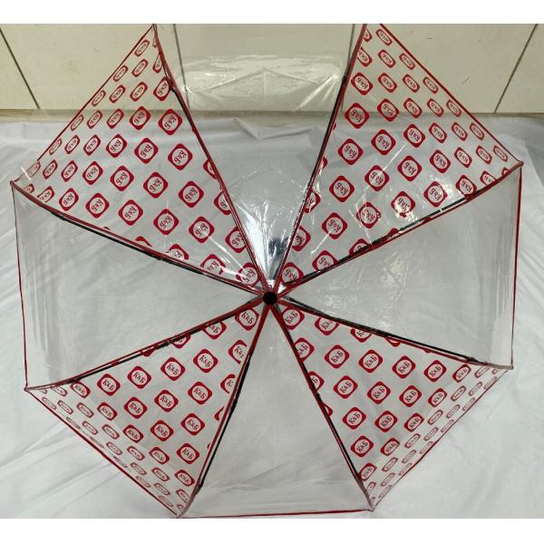 Buy 21 Inches Transparent Folding Umbrella Manual Open Metal Frame at wholesale prices