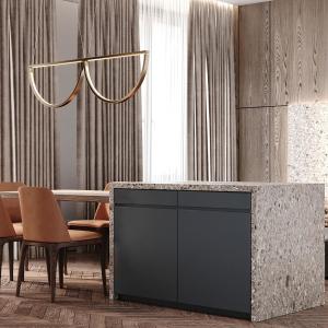 New Modern Solid Wooden Veneer Matt Lacquer Finished Kitchen Cabinet