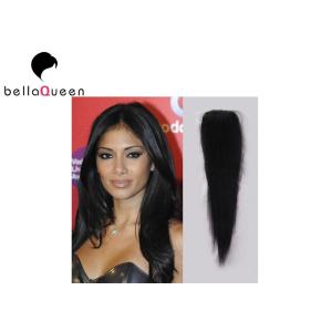 China Smooth Natural Black Malaysian Real Human Hair Lace Closure Straight on sale