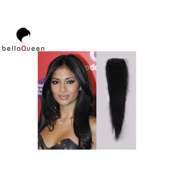 Buy Smooth Natural Black Malaysian Real Human Hair Lace Closure Straight at wholesale prices