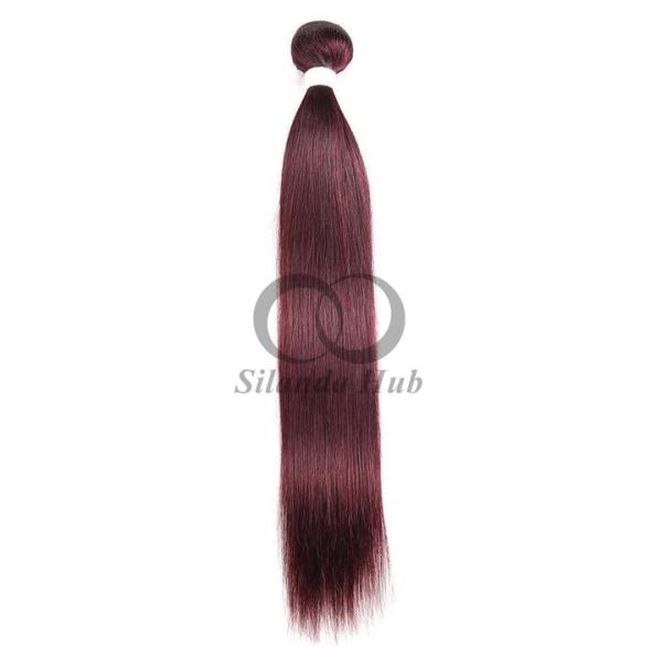 #99J Dark Wine Straight Remy Human Hair Bundles Sew In Weave Bundles Brazilian Bundle Deals