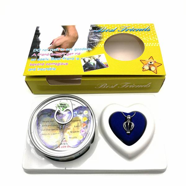 Buy Friend Series Color Box Love Pearl Necklace Gift Box With Fashion Cage Pendant for Birthday Gift at wholesale prices