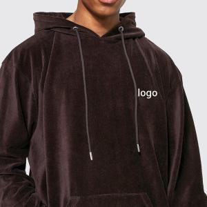Custom Logo Velour Fabric Hoodie with 430grams and 370grams Fabric Weight for
