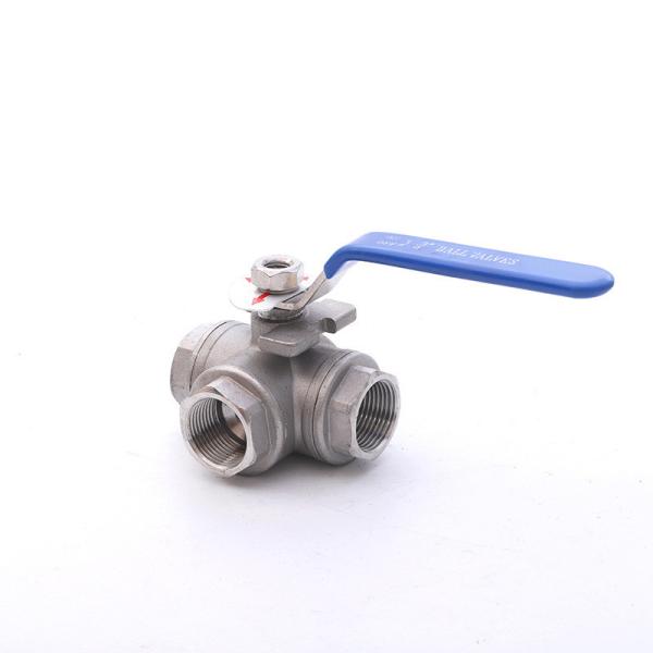 Buy CFR Term DN8-DN65 304/316 Stainless Steel Female 3 Way Ball Valve with Manual Handle at wholesale prices