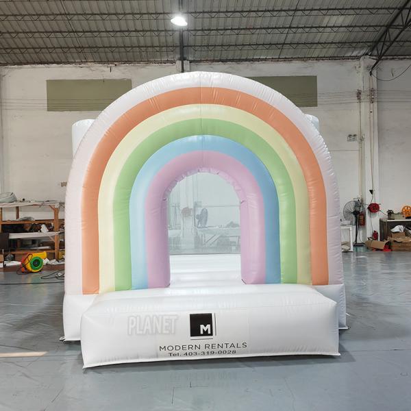 High Quality Pastel Inflatable Rainbow Bounce Castle Inflatable Toddler Kids