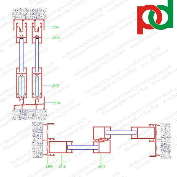 1.3mm RAL Sliding Aluminium Window Profiles For Linea 20 Linea 25