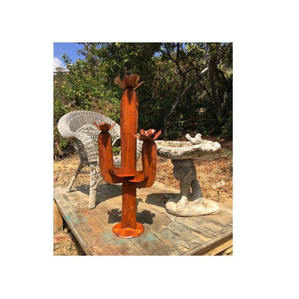 Abstract Geometric 120cm Height Corten Steel Weathering Sculpture With Rusty Finish