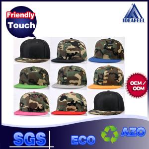 Camouflage Acrylic Fabric Snapback Baseball Caps 7 Holes Closure Available