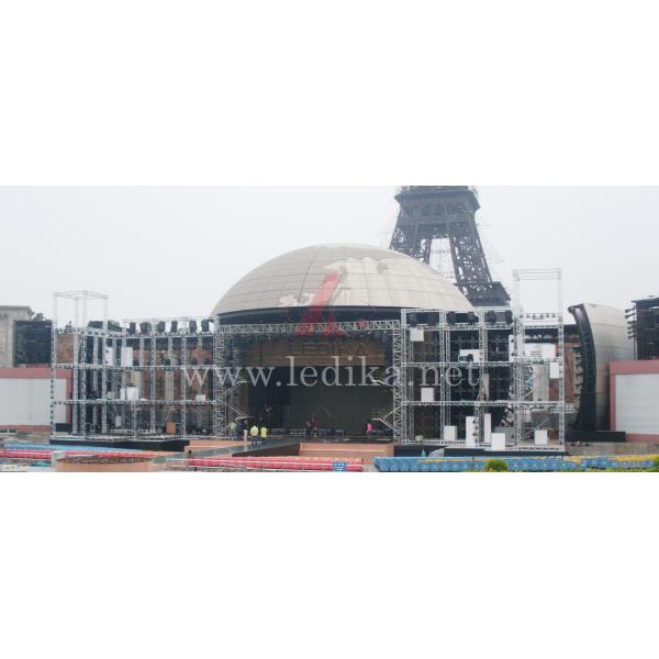 Square Silver Stage Light Truss / Lighting Truss System Aluminum For Outdoor 18m Span