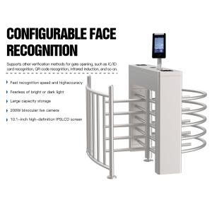 HCW Stainless Steel Full Height Turnstile with Programmable Control Power Off