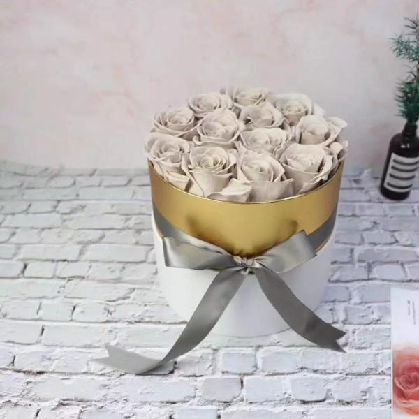 Buy Free shipping natural fresh preserved roses packing in gift box at wholesale prices