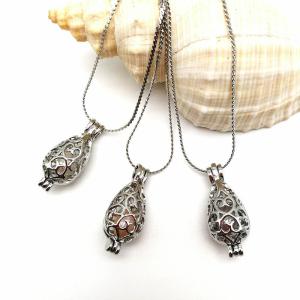 China Fashion DIY Drop Cage Pendant Pearl Necklace Oyster Gift Charms on sale