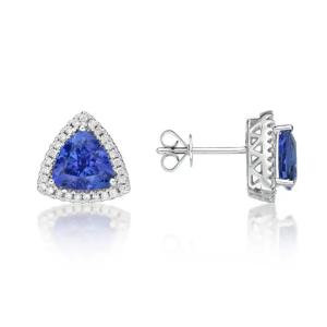 925 Sterling Silver Solitaire Blue Tanzanite Earrings Jewelry CZ Tiny Classic