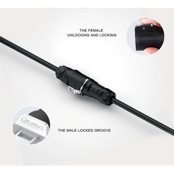 CNLINKO M12 8pin Socket Ip68 Waterproof Power Connector for LED Screen Signal Supply Circular Lighting Plastic Metal Connectors