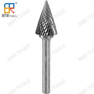 BMR TOOLS Carbide Burrs Type M Cone Bur with 6mm shank working on metal